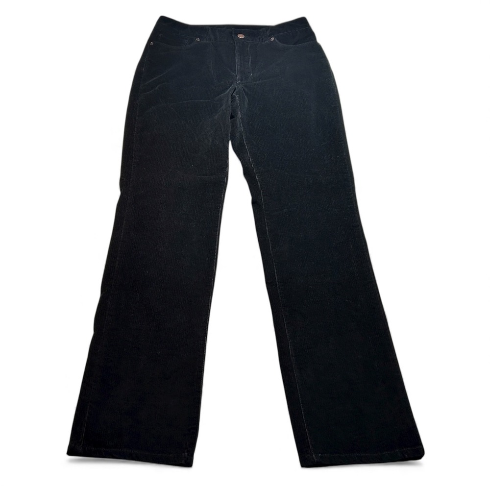 L.L. Bean Favorite‎ Fit Women's Black Corduroy Cord Jeans Pants Straight -Size 6